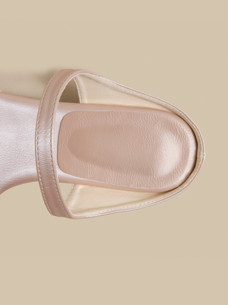 Lambskin Cross-Strap Low Heel Sandals