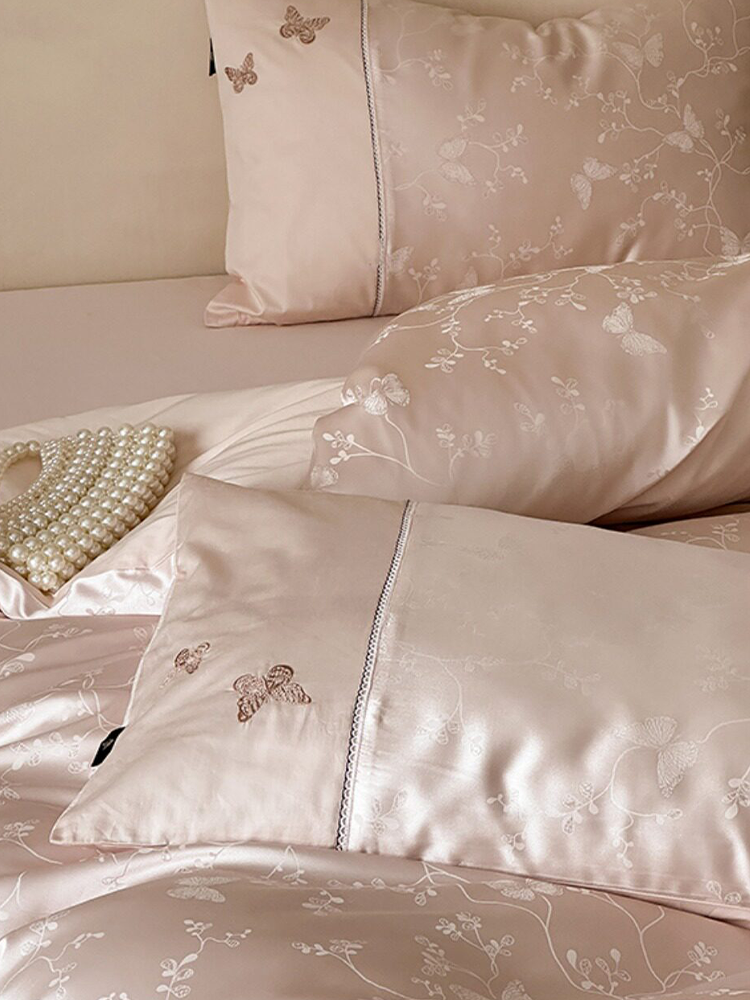 Luxury Jacquard Embroidered Long Staple Cotton Bedding Set Flat Sheet