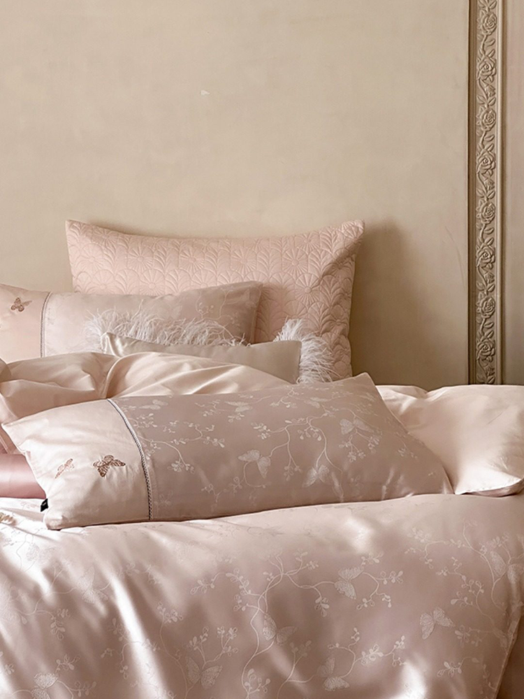 Luxury Jacquard Embroidered Long Staple Cotton Bedding Set Fitted Sheet