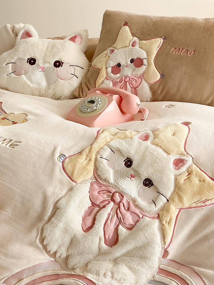 Romantic Princess Ultra Soft Plush Fleece Bedding Set Flat Sheet