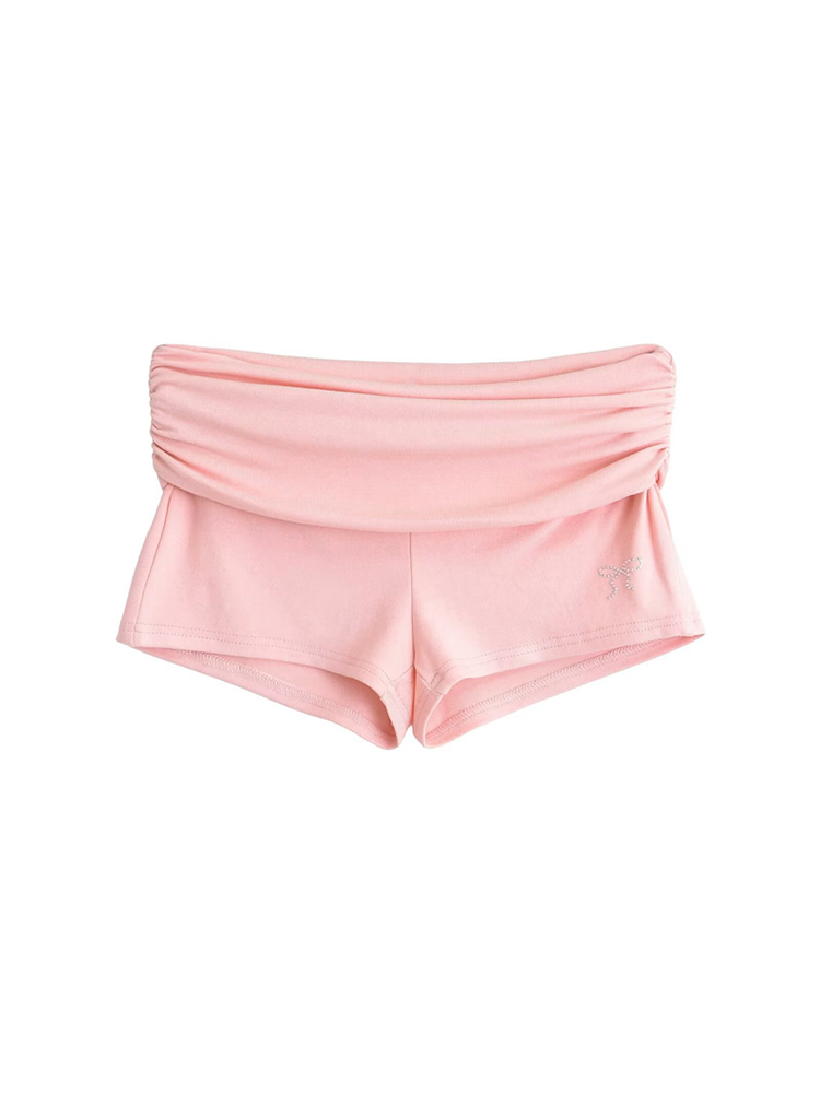 Lace Trim Ruched Cami Top & Rhinestone Hem Pants Set