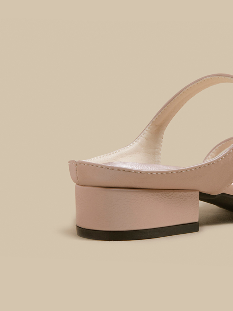 Lambskin Cross-Strap Low Heel Sandals