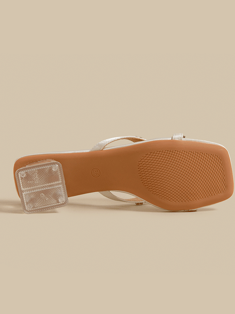 Crystal Heel Mule Sandals