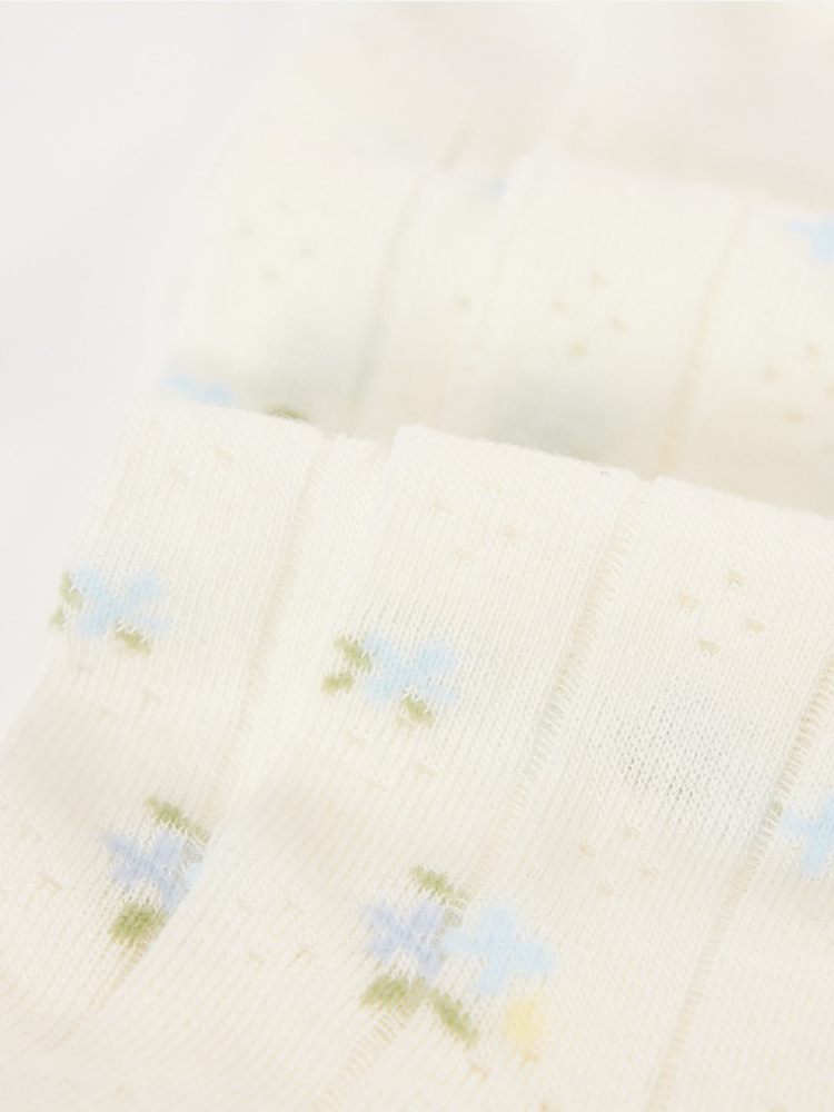 Lace Floral Bow Bubble Crew Socks