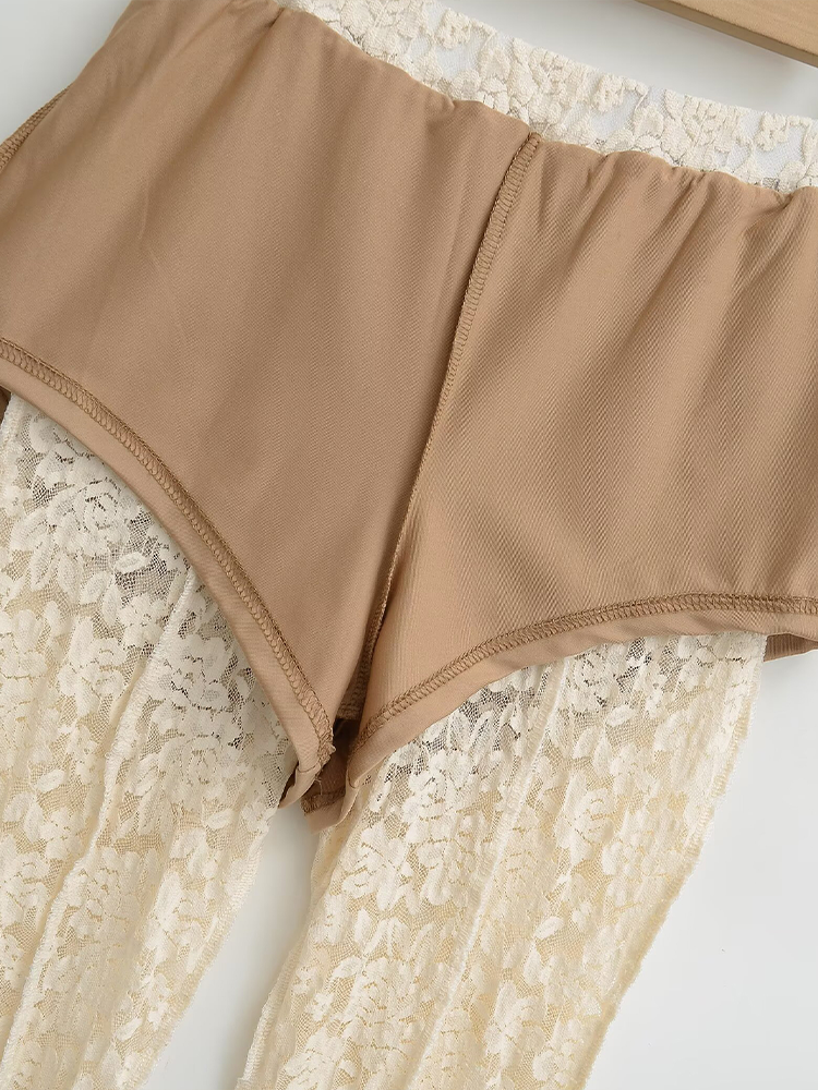 Lace Jacquard Flared Pants