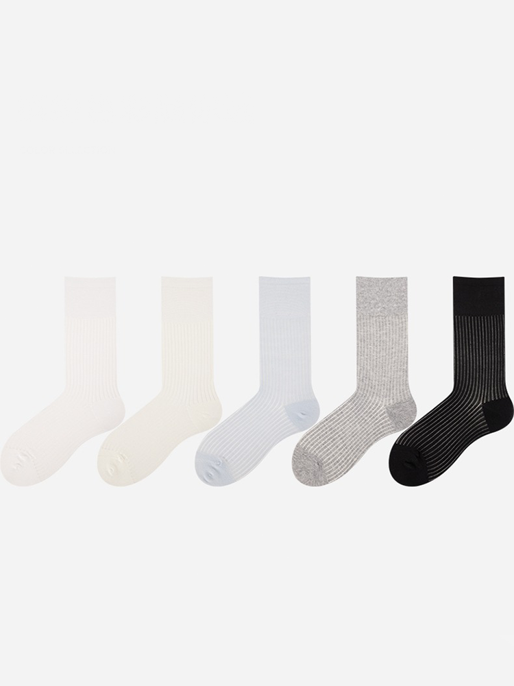 Mesh Ribbed Crew Socks