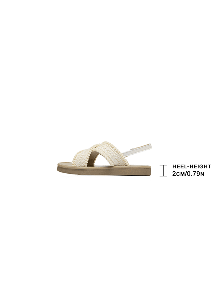 Woven Cross-Strap Vacation Sandals