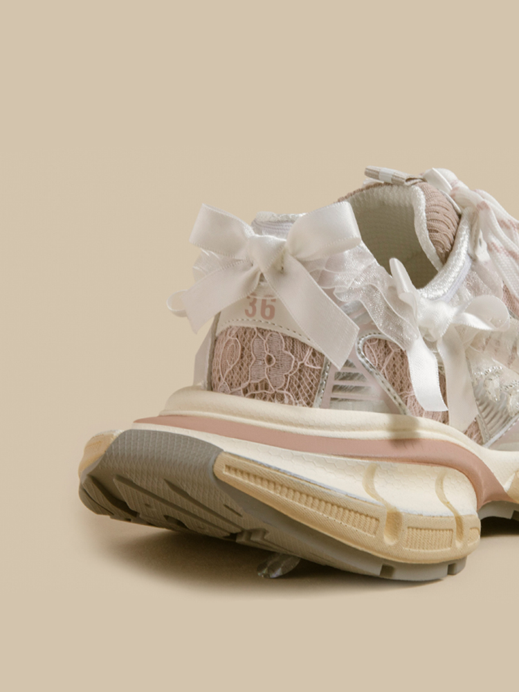 Lace Bow Platform Sneakers