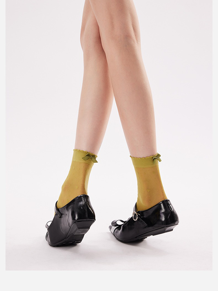 Crystal Sheer Bow Socks