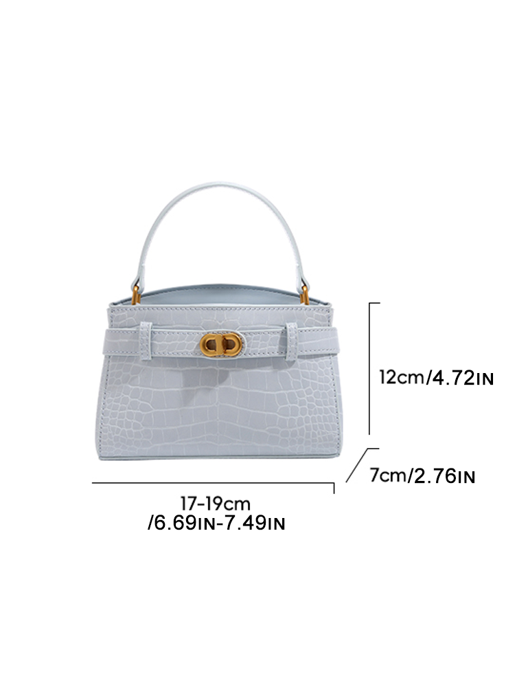 Crocodile Print Leather Kelly Bag