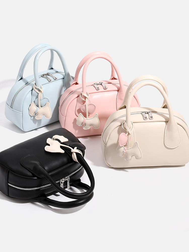 Leather Boston Baguette Bag