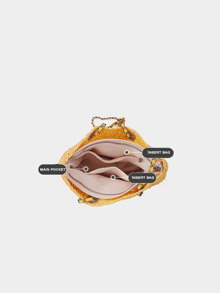 Hollow Woven Bucket Tote Bag