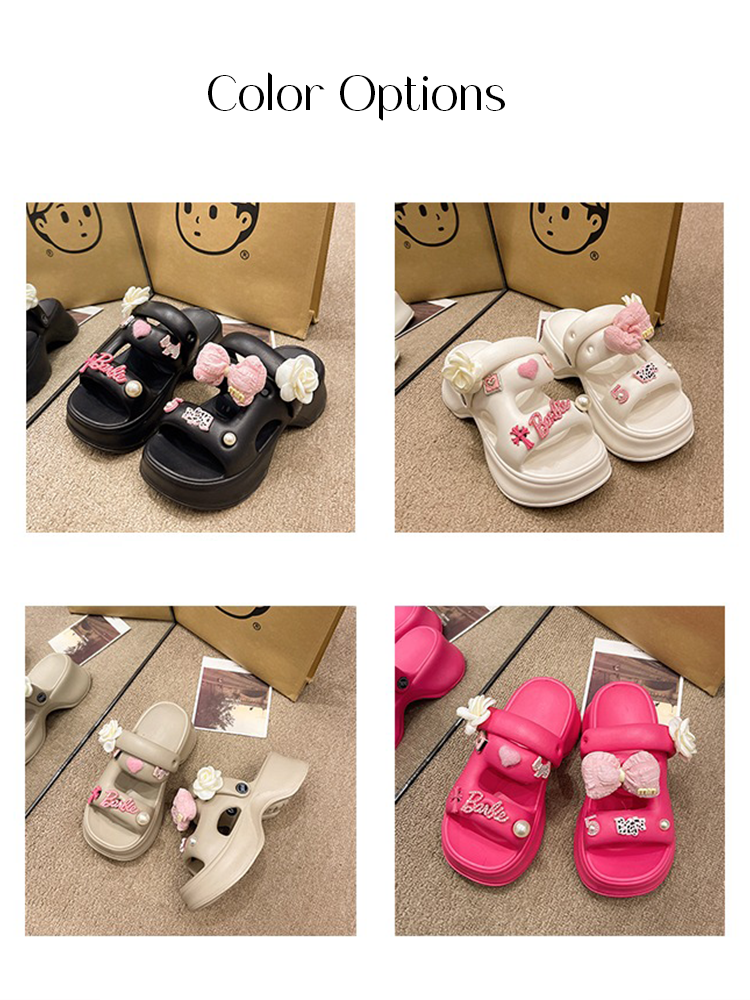 Bow Flower Platform Slides – 2-Way Cute Summer Sandals