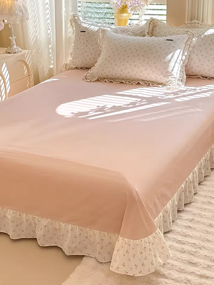 Princess Fresh Cotton Bedding Set Floral Flat Sheet