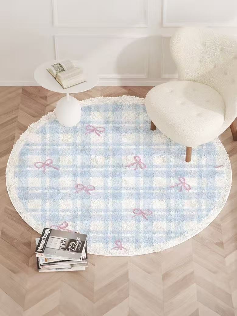 Cute Bow Thick Luxury Round Rug