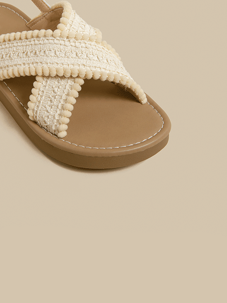 Woven Cross-Strap Vacation Sandals