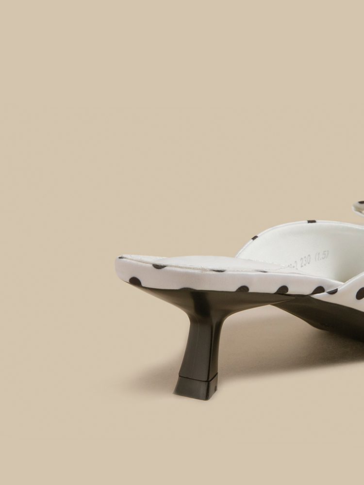 Polka Dot Pointed Toe Bow Sandals