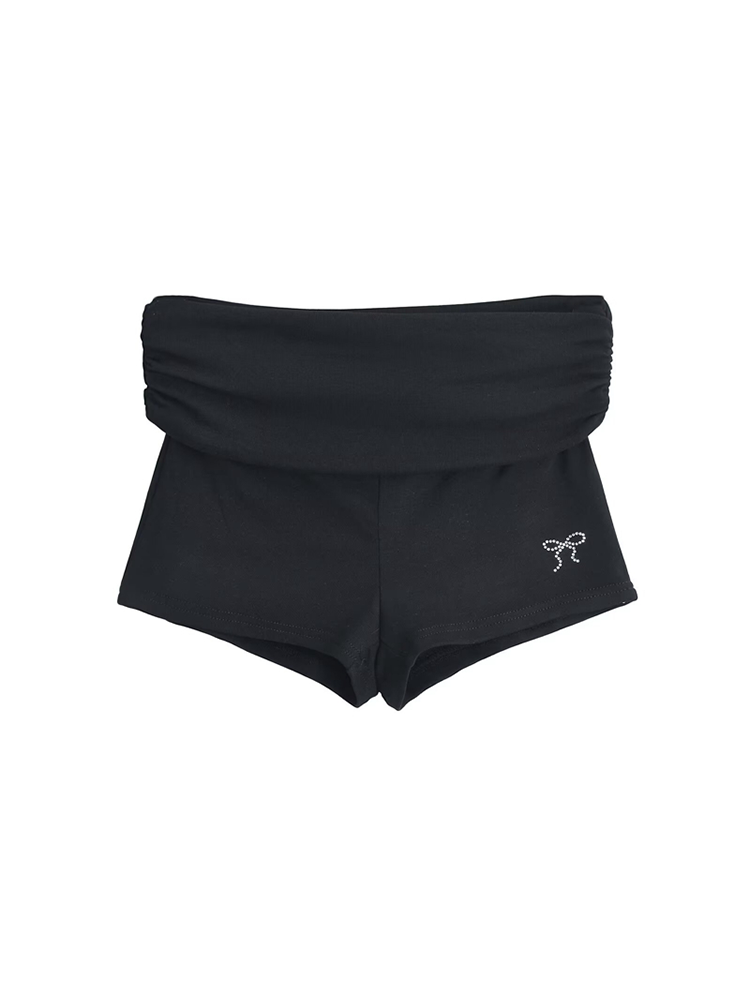 Lace Trim Ruched Cami Top & Rhinestone Hem Pants Set