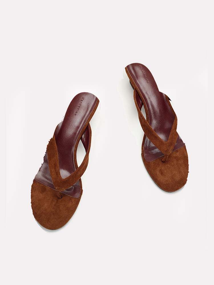 Women’s Mid-Heel Toe-Post Sandals – Casual Beach Slides