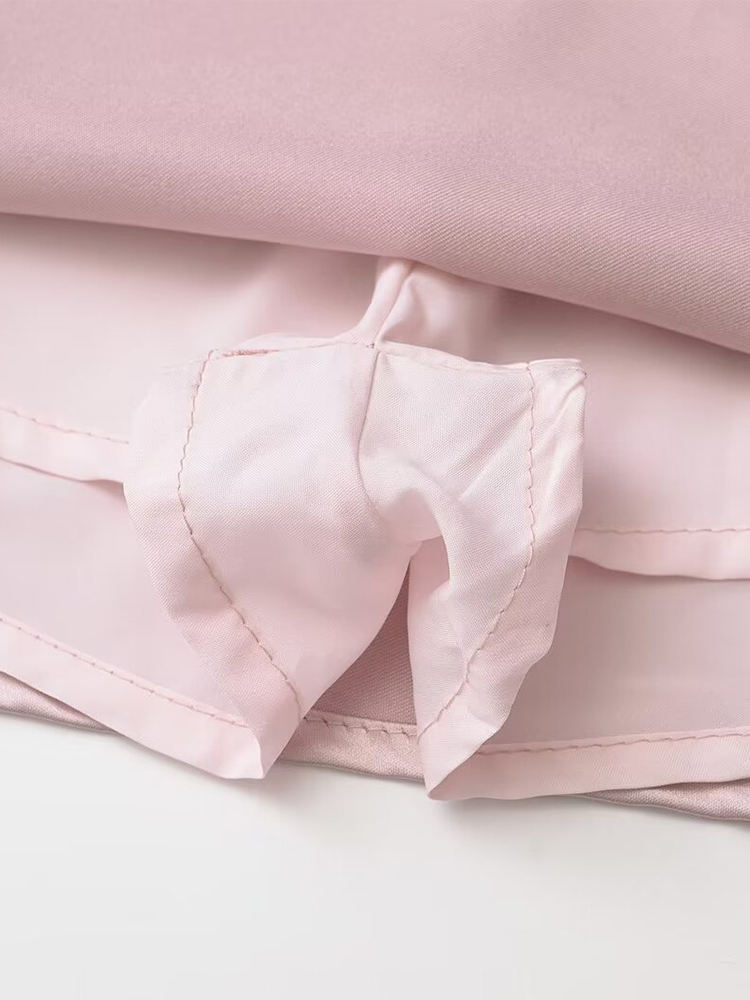 Vintage Satin Bow Tie Mini Skirt with Safety Shorts