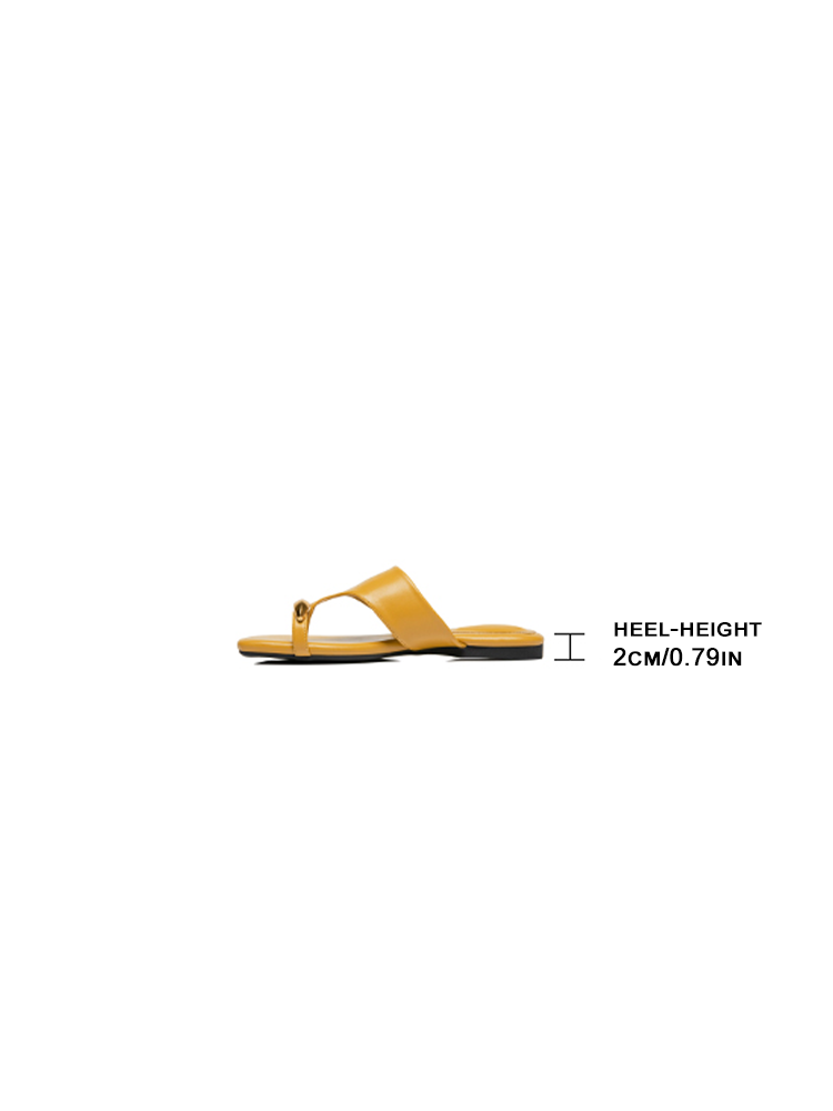 Lambskin Square Toe Toe-Loop Sandals