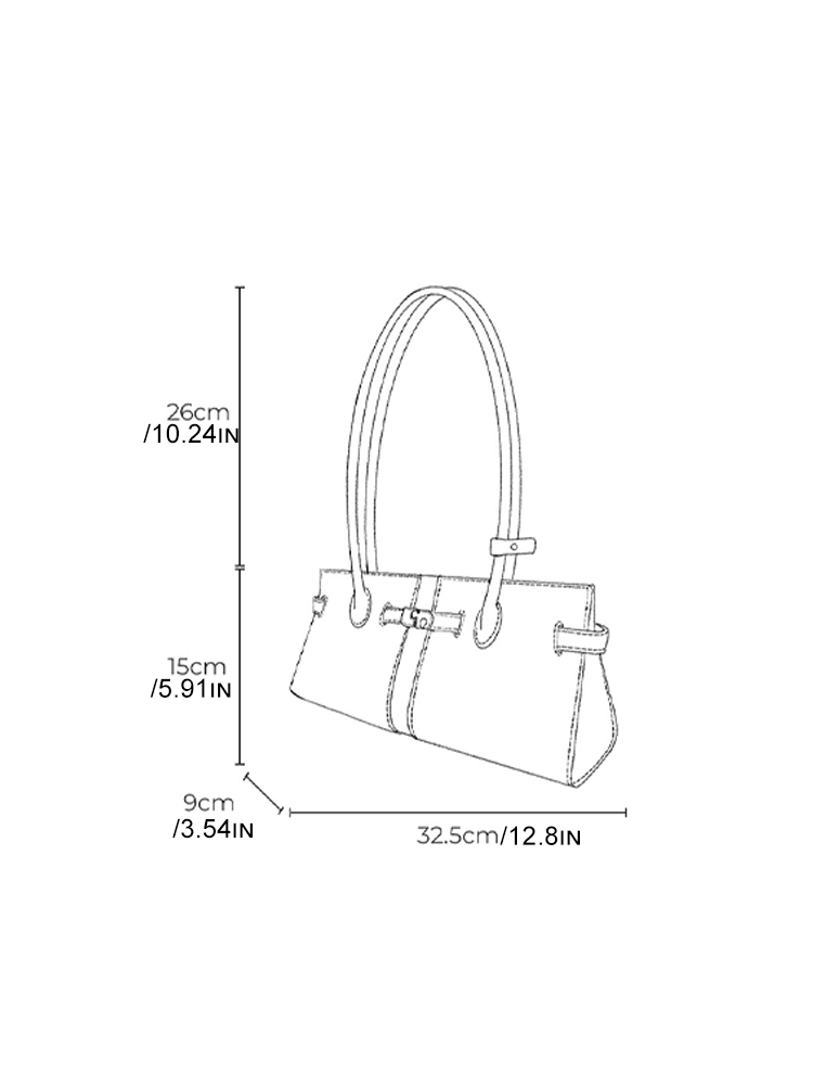 Leather Baguette Shoulder Bag