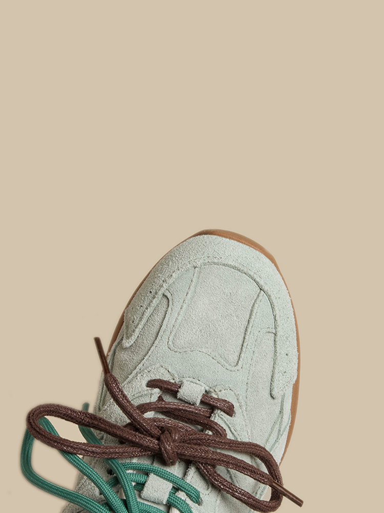 Leather Retro Chunky Trainers