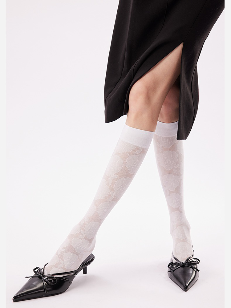 Embossed Retro Long Socks