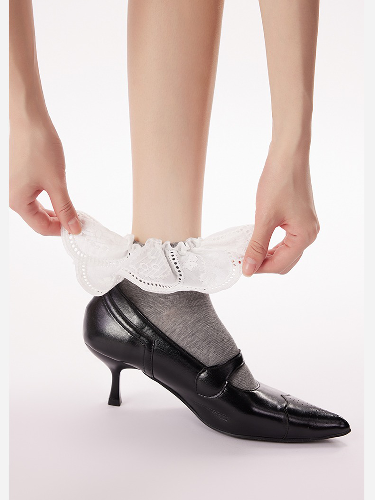 Ruffle Lace Cotton Socks