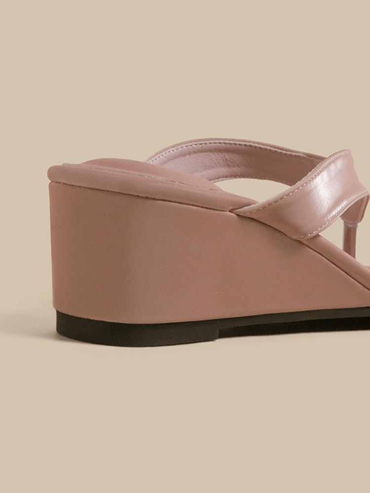 French Wedge Toe-Post Sandals