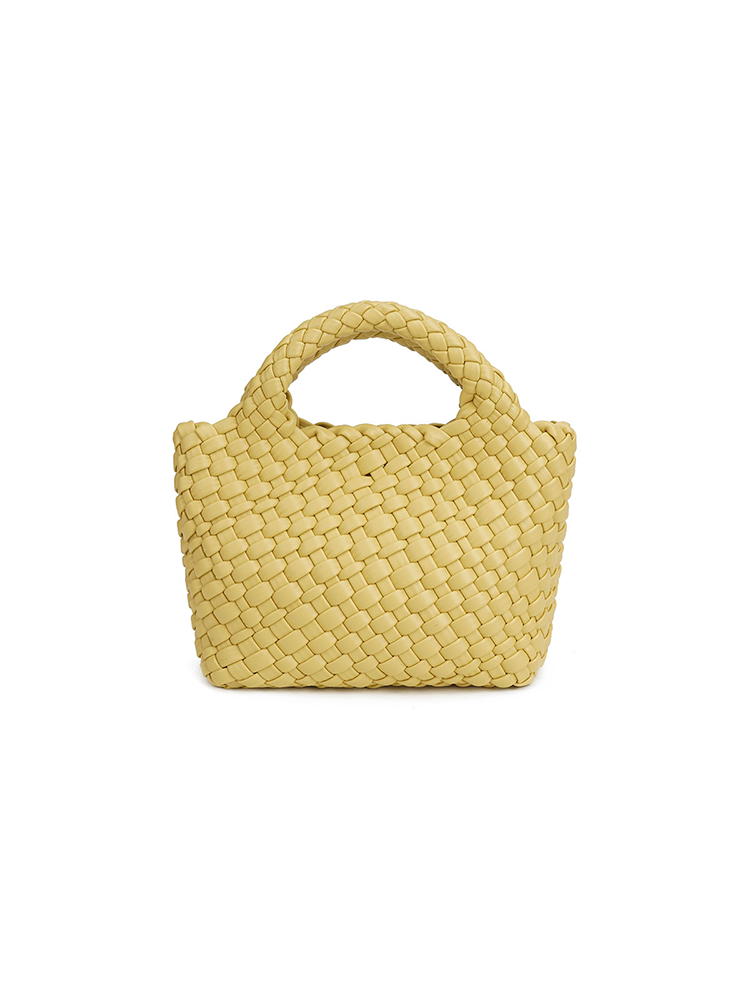 Leather Woven Bucket Bag