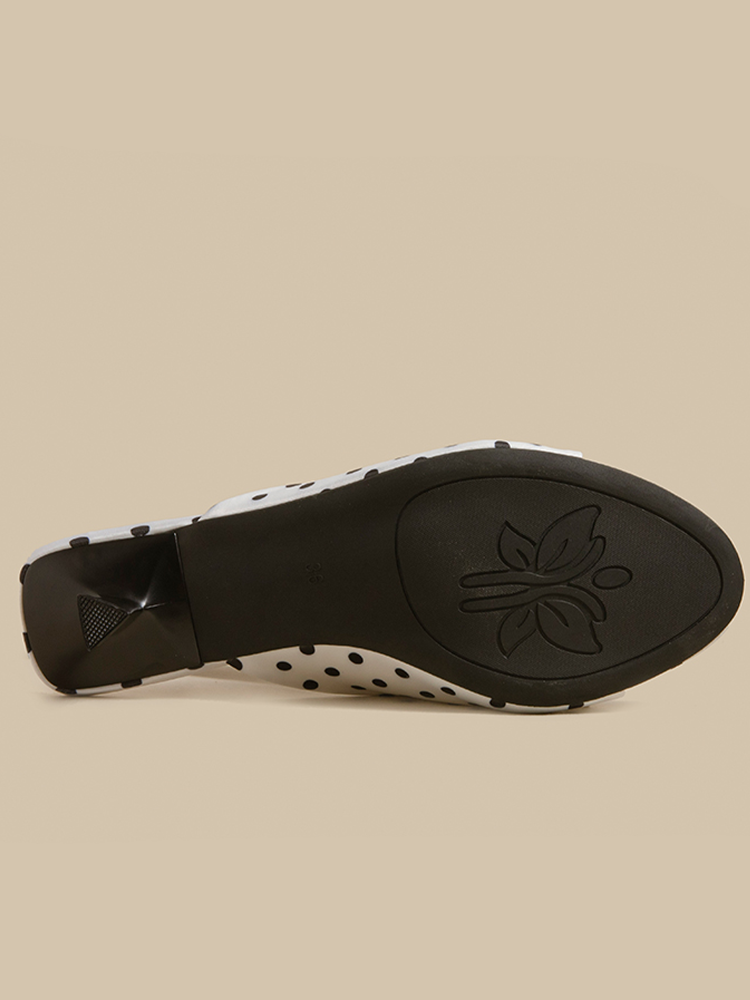 Polka Dot Pointed Toe Bow Sandals