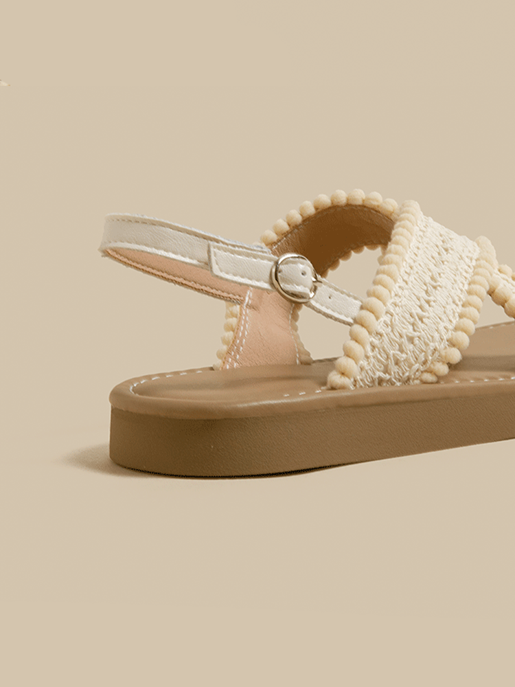 Woven Cross-Strap Vacation Sandals