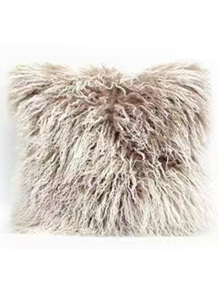 Natural Lambswool Throw Pillow French Luxury Style