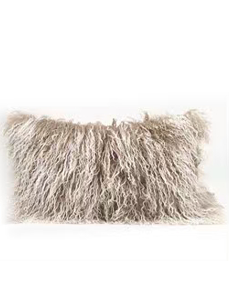 Natural Lambswool Throw Pillow French Luxury Style