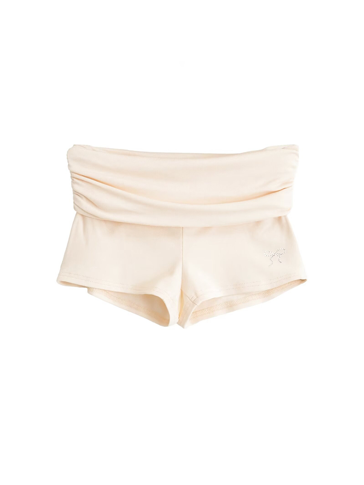 Lace Trim Ruched Cami Top & Rhinestone Hem Pants Set