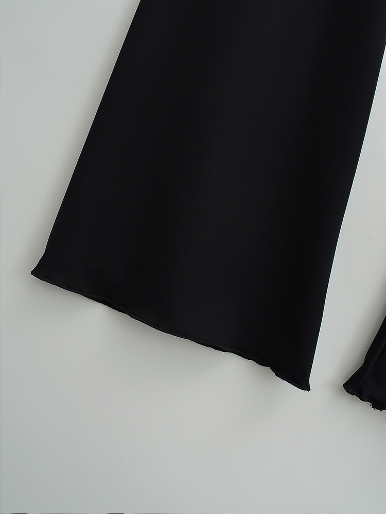 Ruched Drawstring Flare Pants with Lace Trim