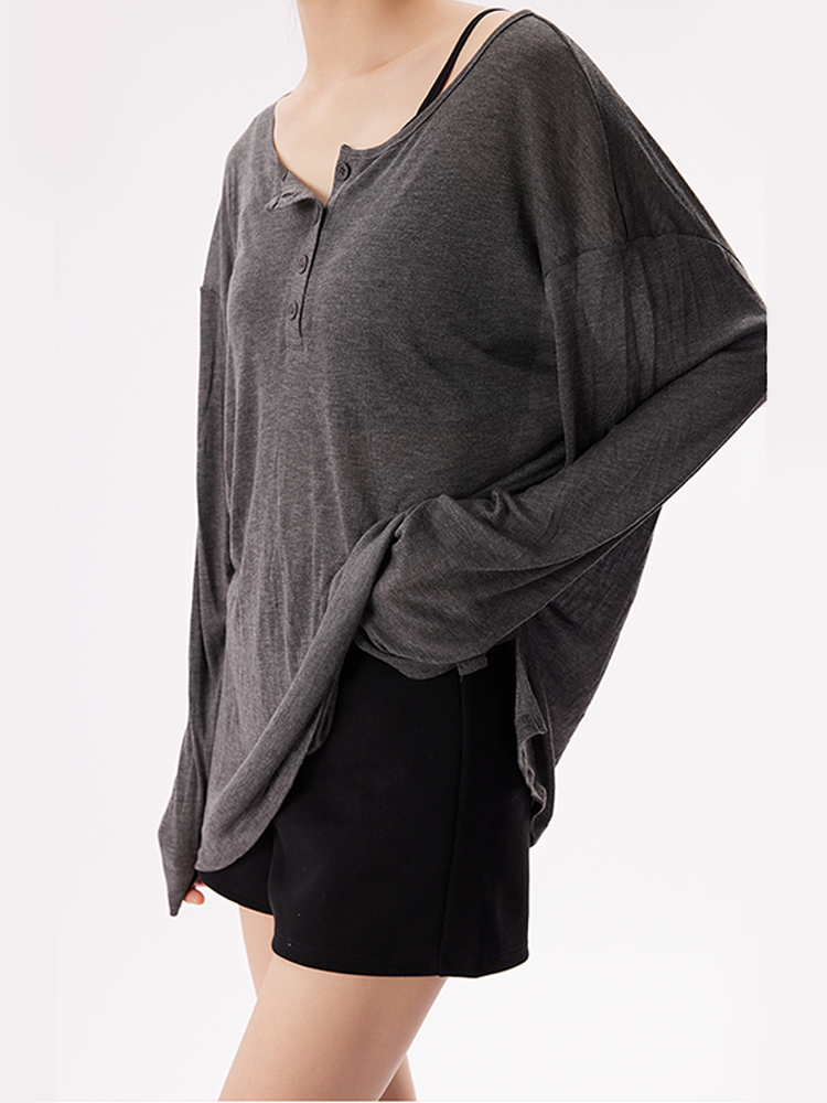 Loose Sheer Button-Up Sun Shirt – Long Sleeve Summer Top