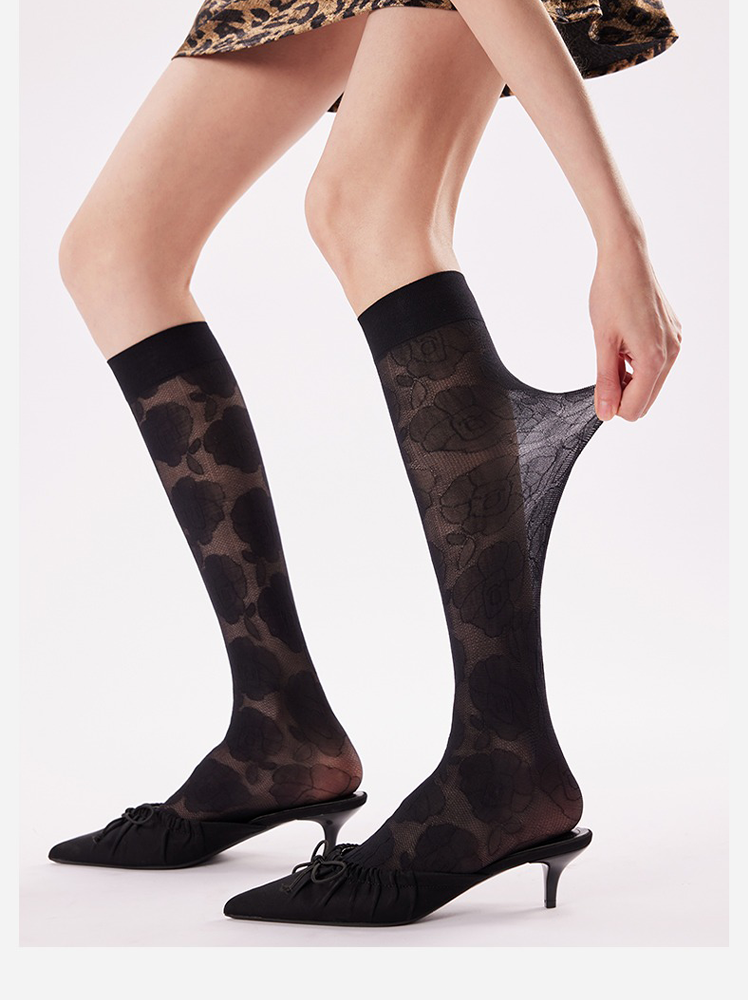 Embossed Retro Long Socks
