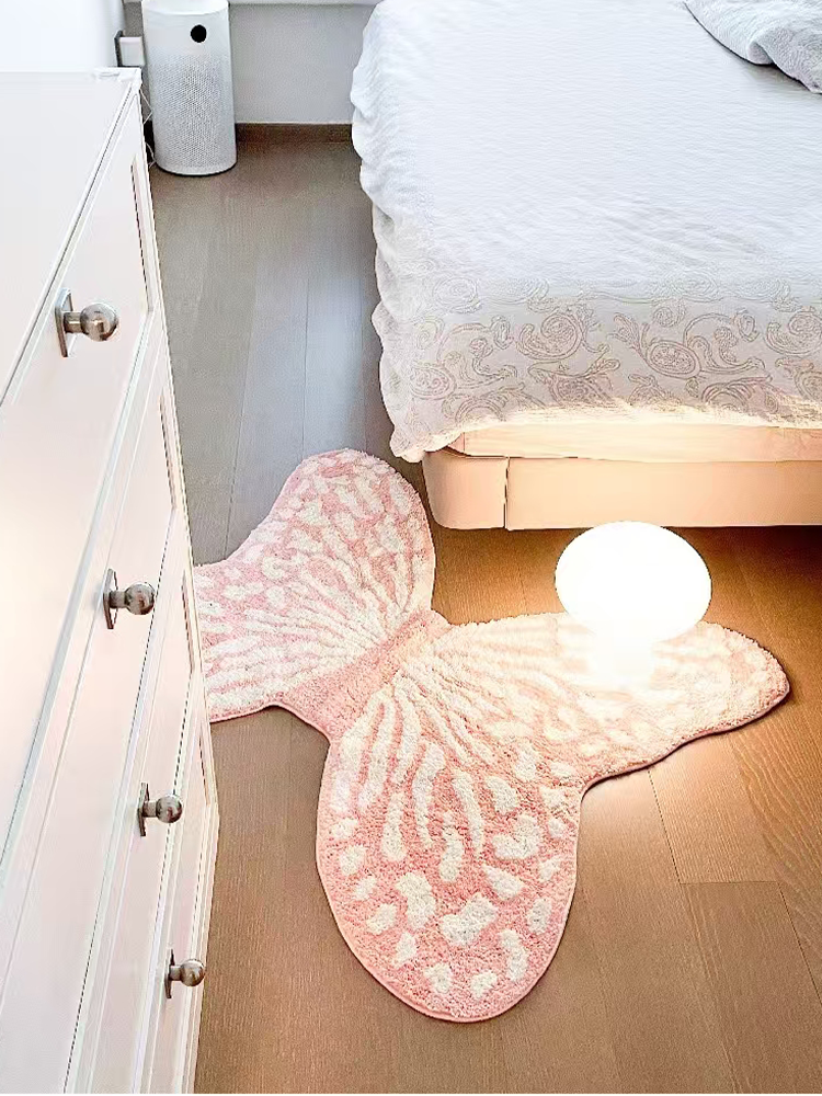 Luxury Butterfly Thick Accent Rugs Irregular Shape