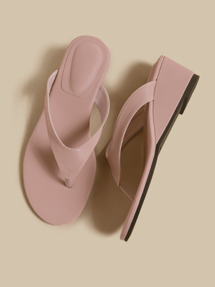 French Wedge Toe-Post Sandals