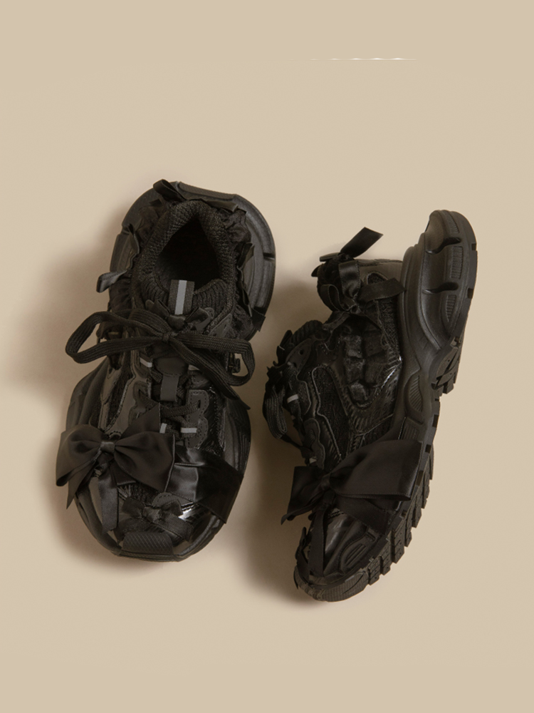 Lace Bow Platform Sneakers