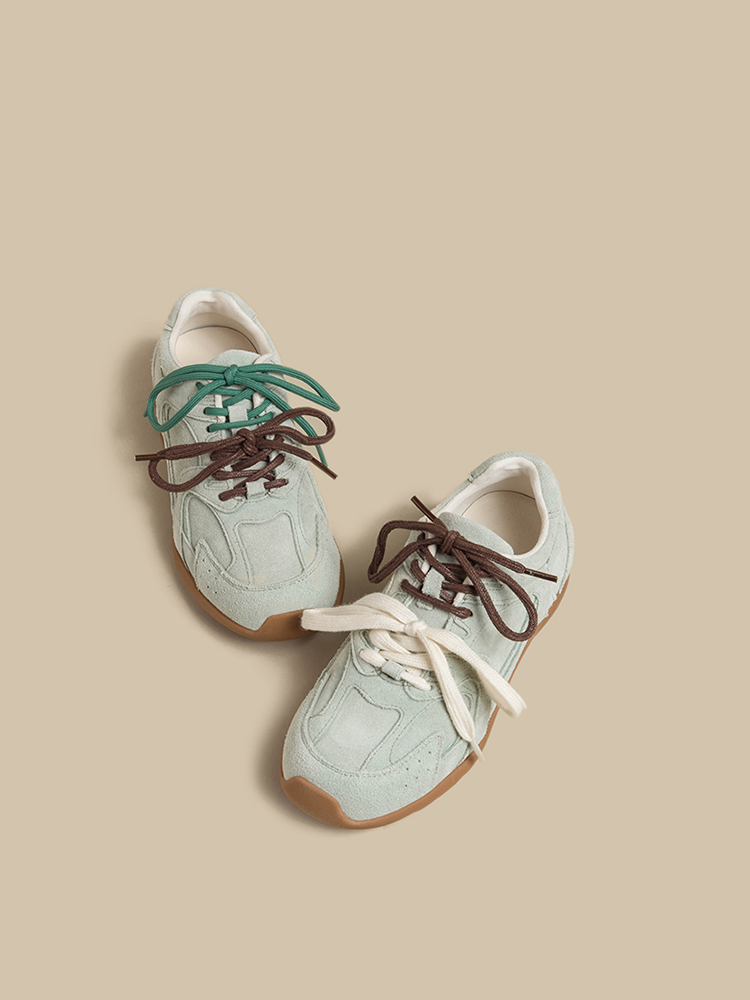 Leather Retro Chunky Trainers