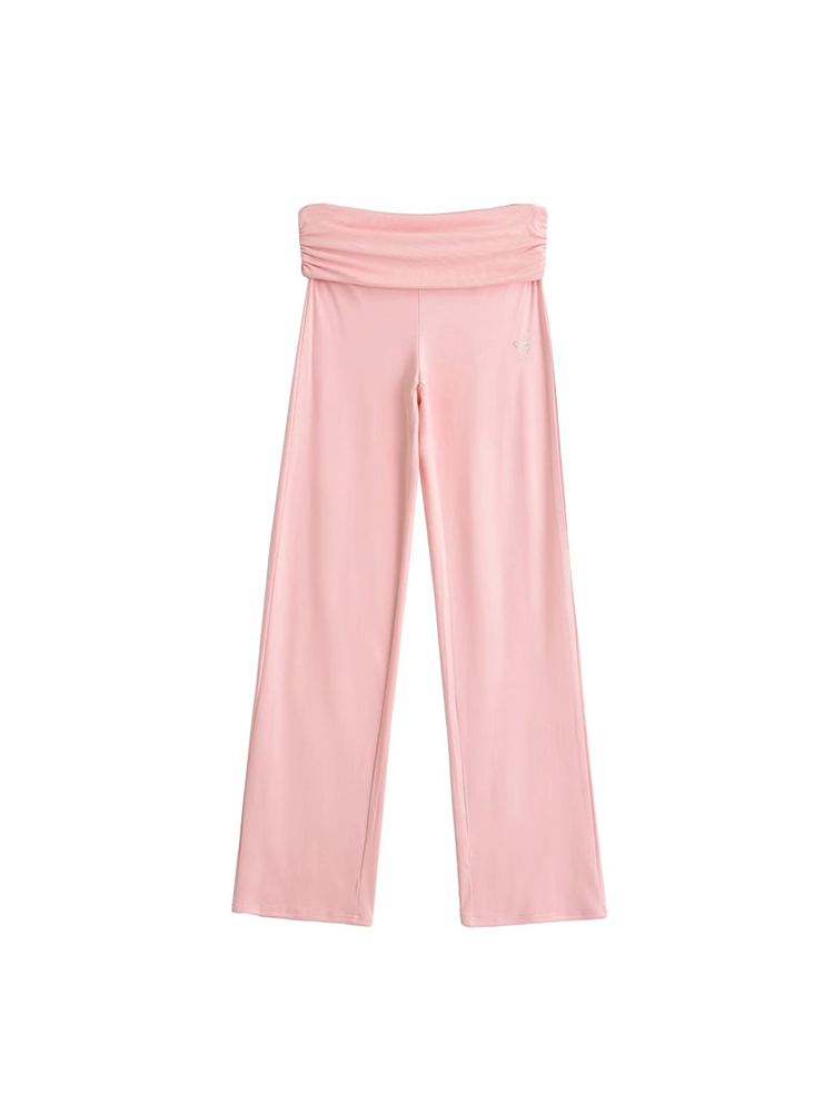 Lace Trim Ruched Cami Top & Rhinestone Hem Pants Set