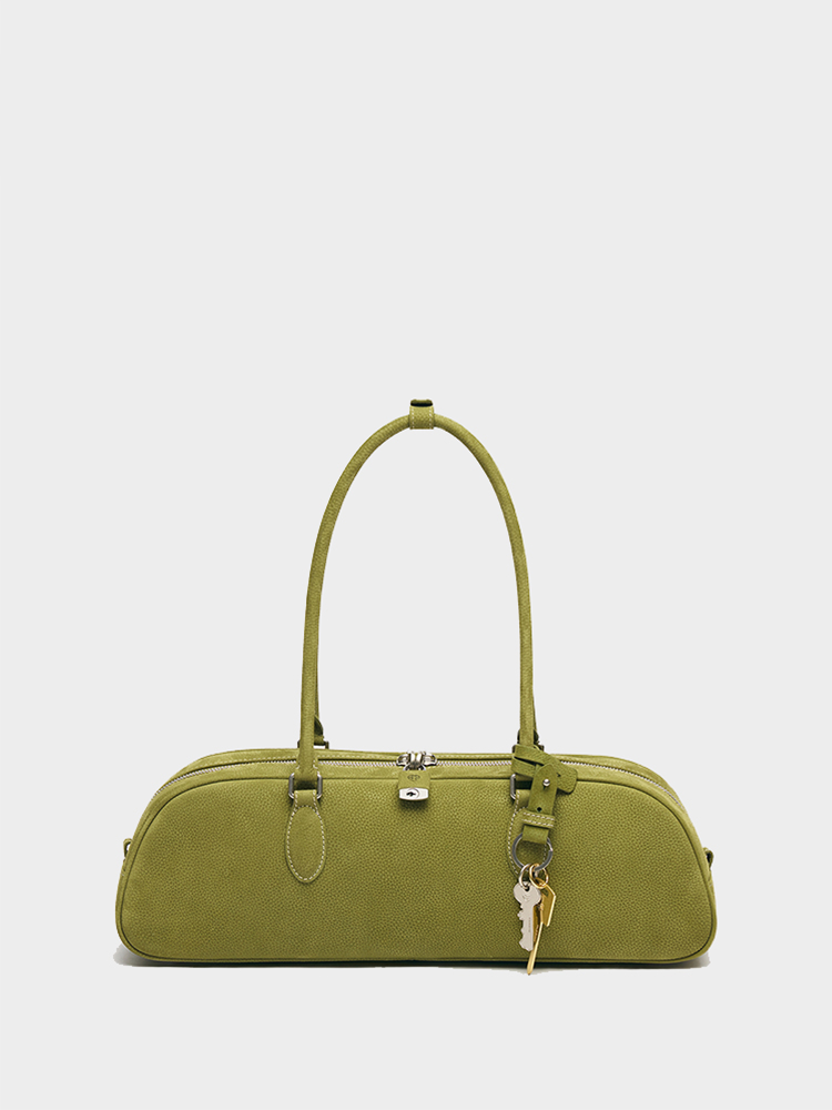 Lychee Leather Baguette Bag