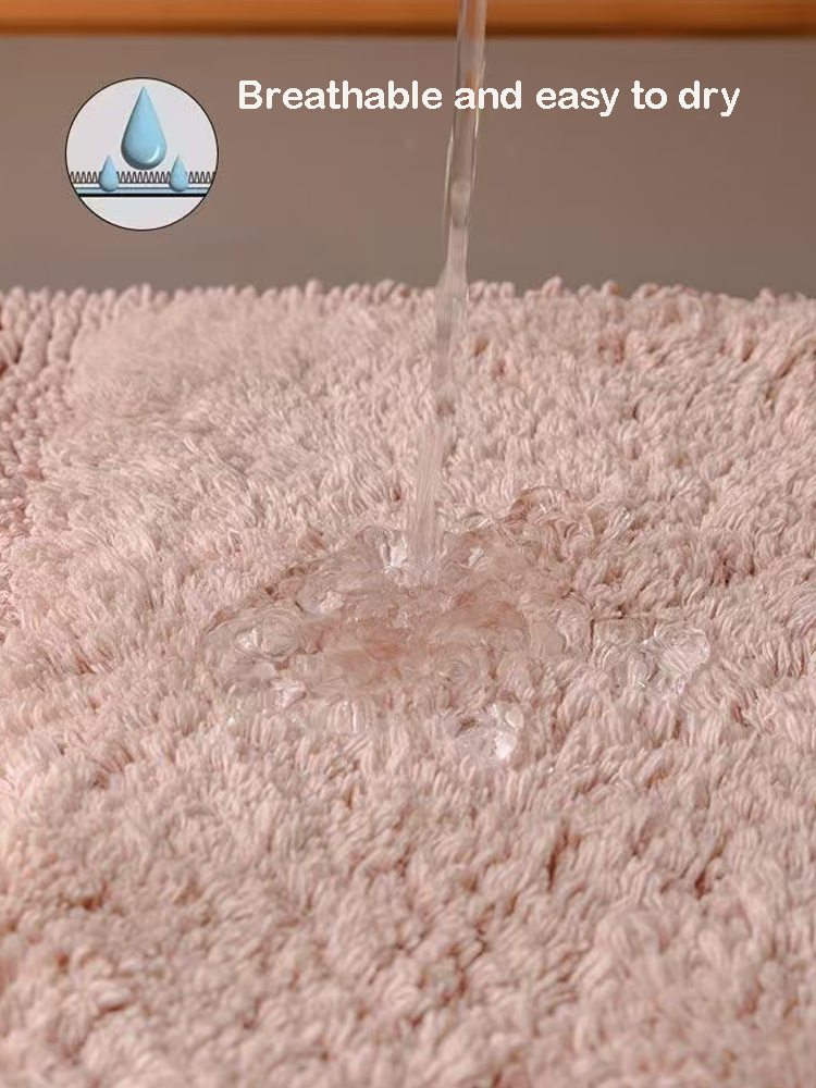 Non Slip Thick Water Absorbing Shag Rug for Bedside Bathroom