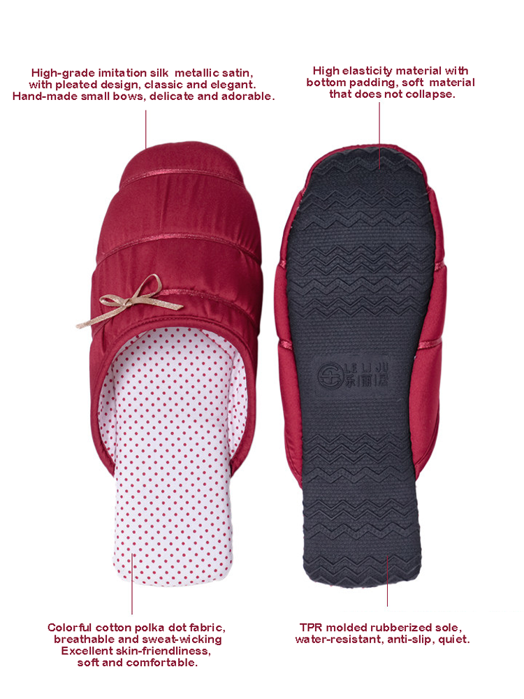 Cotton Embroidered House Slippers Breathable Flat Non Slip Quiet Indoor