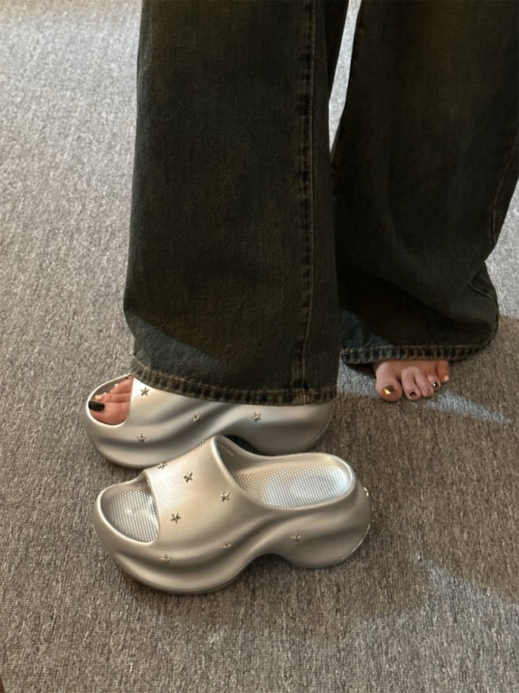 Star Platform Slide Sandals – Soft & Stylish Summer Shoes