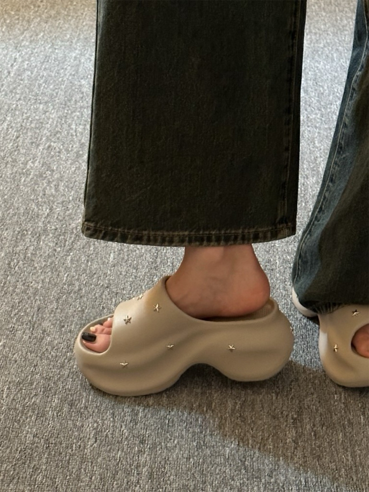 Star Platform Slide Sandals – Soft & Stylish Summer Shoes