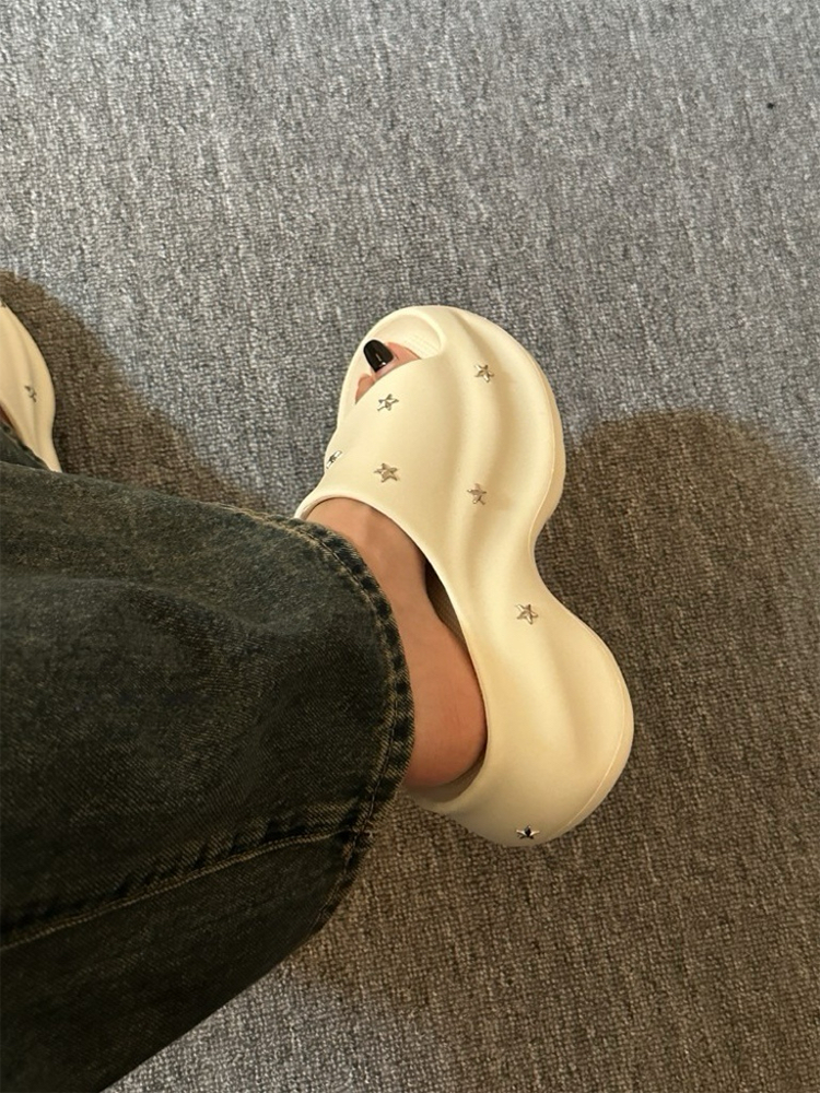 Star Platform Slide Sandals – Soft & Stylish Summer Shoes